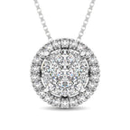 14K White Gold 1/3 Ct.Tw. Diamond Flower Pendant