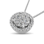 14K White Gold 1/3 Ct.Tw. Diamond Flower Pendant