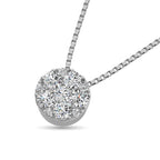 14K White Gold 1/2 Ct.Tw. Diamond Flower Pendant