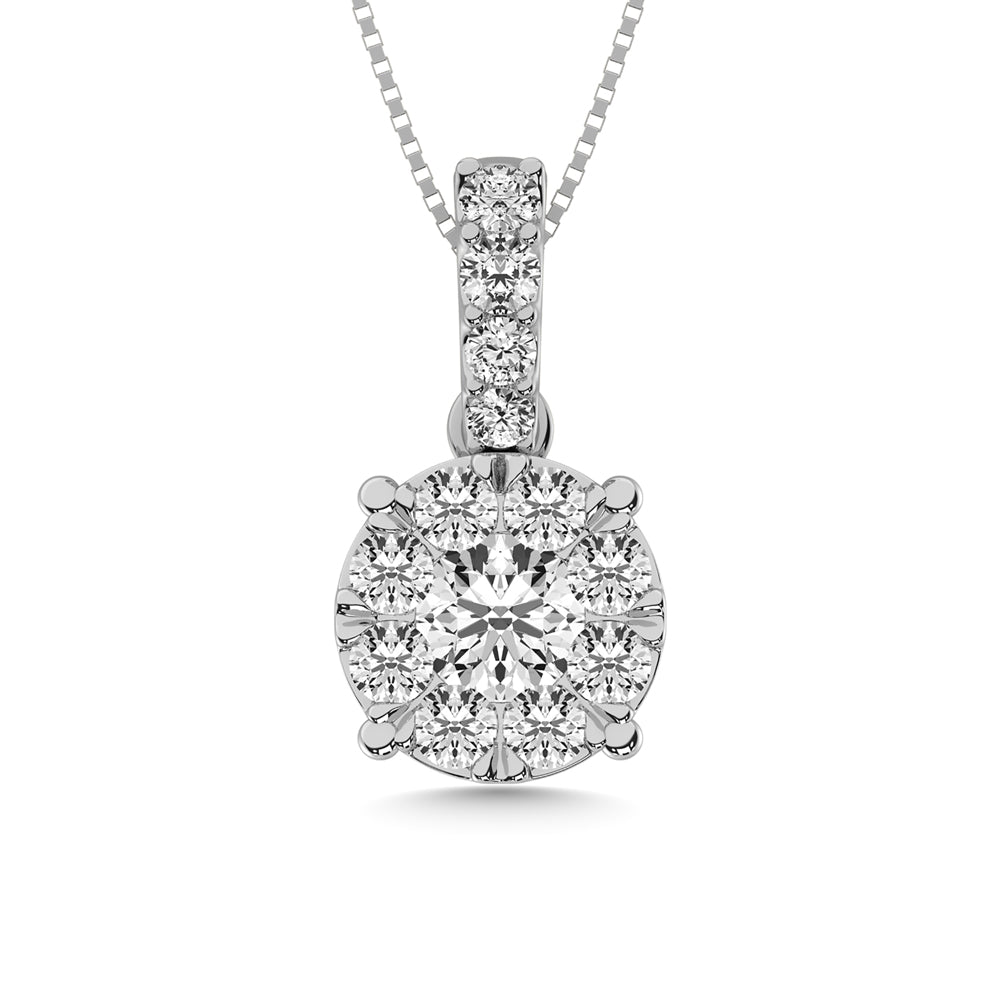 14K White Gold 1/2 Ct.tw Diamond Fashion Pendant