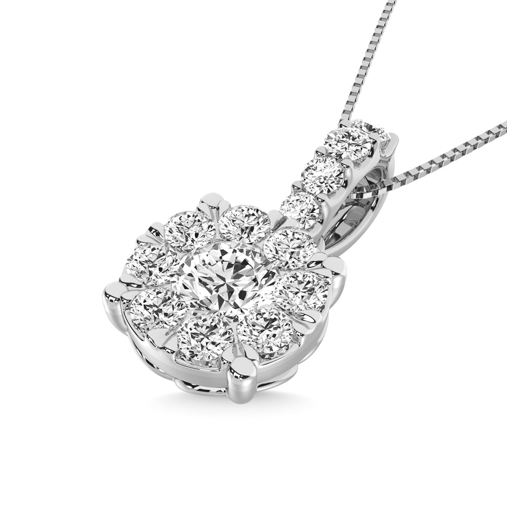 14K White Gold 1/3 Ct.tw Diamond Fashion Pendant