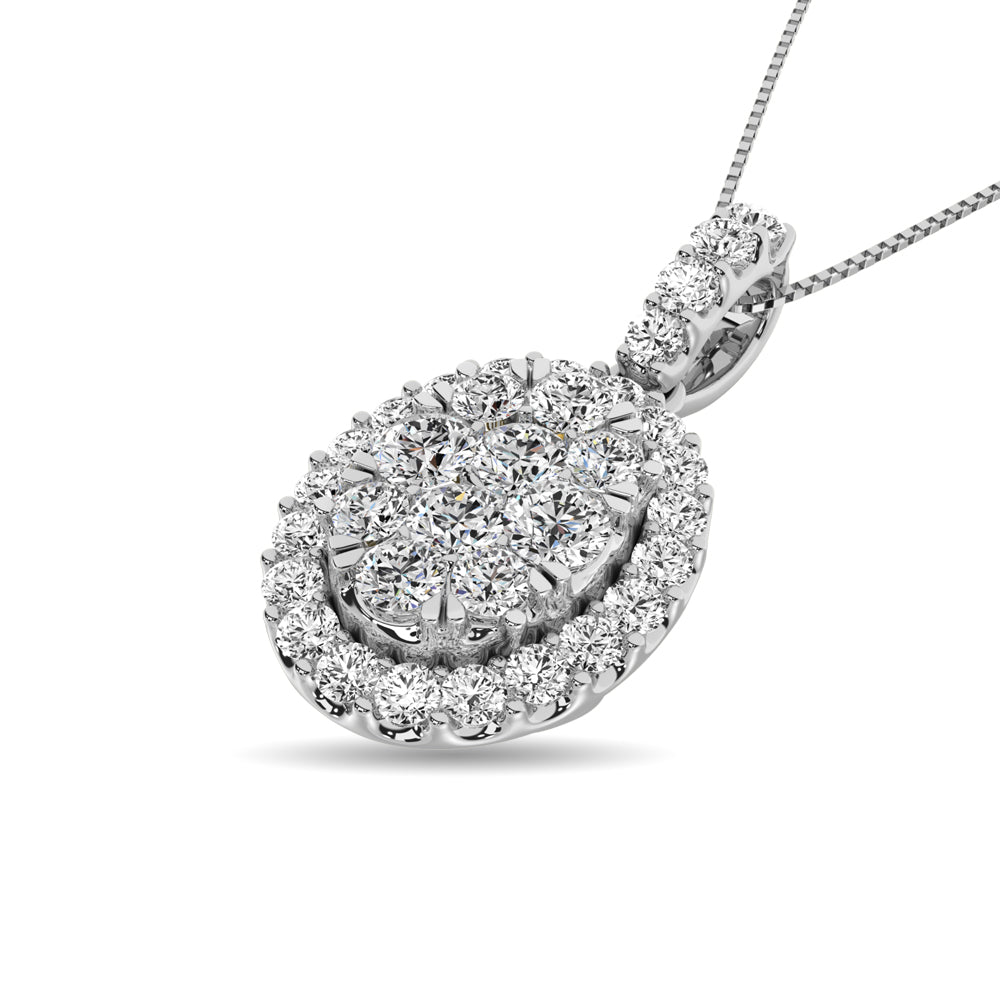 14K White Gold 5/8 Ct.tw Diamond Fashion Pendant