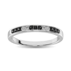 14K White Gold 1/6 Ct.tw Black & White Diamond Machine Band