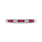 14K White Gold 1/5 Ct.tw Ruby & Diamond Machine Band