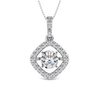 Diamond 2 Ct.Tw. Square Shape Shimmering Pendant in 14K White Gold