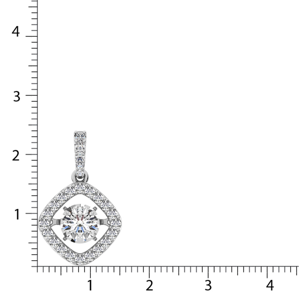 Diamond 2 Ct.Tw. Square Shape Shimmering Pendant in 14K White Gold