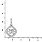 Diamond 2 Ct.Tw. Square Shape Shimmering Pendant in 14K White Gold