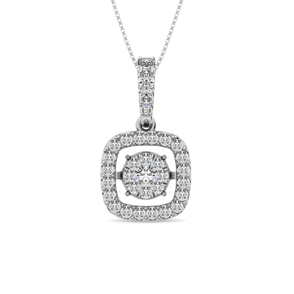 Moving Diamond 5/8 Ct.tw Pendant in 14K White Gold