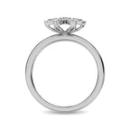 10K White Gold 1/4 Ct.tw Diamond Flower Ring