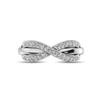 10K White Gold 1/4 Ct.Tw. Diamond Cross Over Ring