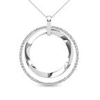 14K White Gold 1/2 Ct.Tw. Diamond Double Frame Pendant