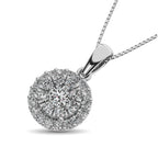 Diamond Fashion Pendant 5/8 Ct.tw Round Cut in 14K White Gold