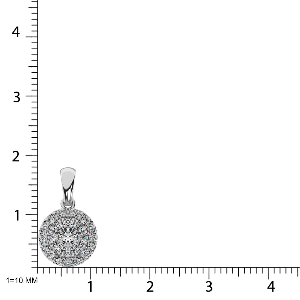 Diamond Fashion Pendant 5/8 Ct.tw Round Cut in 14K White Gold