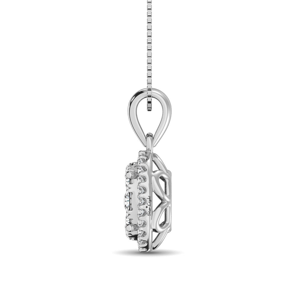 Diamond Fashion Pendant 5/8 Ct.tw Round Cut in 14K White Gold