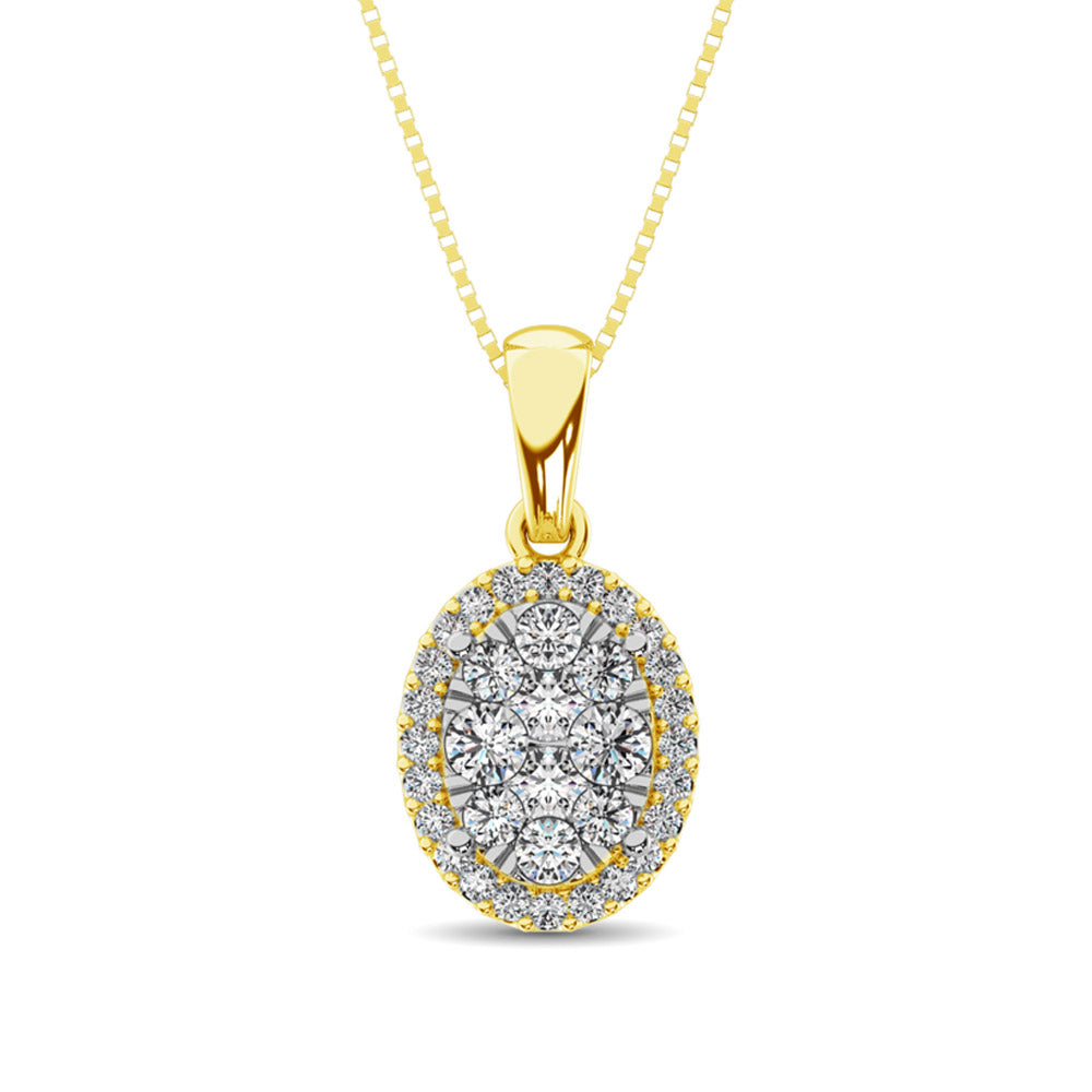 Diamond Fashion Pendant 5/8 Ct.tw Round Cut in 14K Yellow Gold