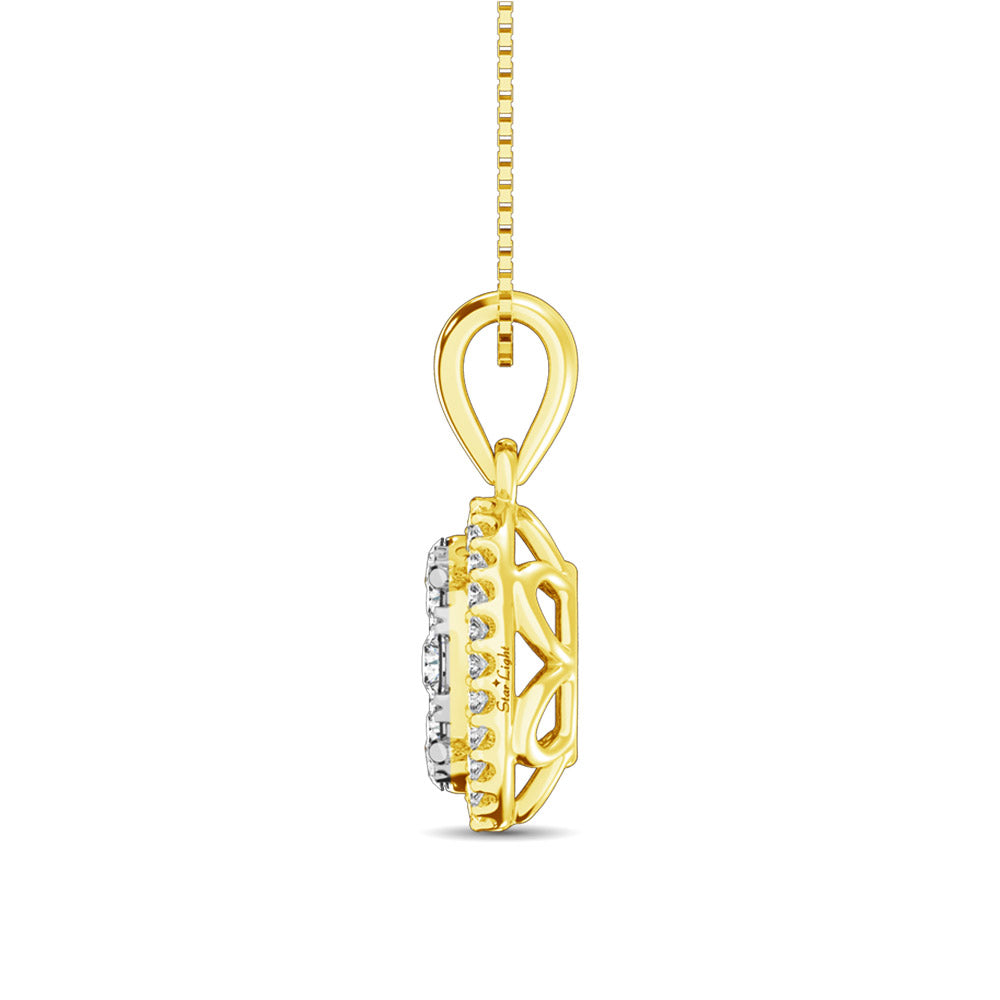 Diamond Fashion Pendant 5/8 Ct.tw Round Cut in 14K Yellow Gold