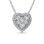 Diamond 1 Ct.Tw. Heart Pendant in 14K White Gold