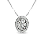 Diamond 1/2 Ct.tw Oval Shape Cluster Pendant  in 14K White Gold
