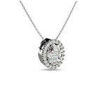 Diamond 1/2 Ct.tw Oval Shape Cluster Pendant  in 14K White Gold