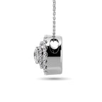 Diamond Round Cut Double Halo Pendant 3/8 Ct.tw in 14K White Gold
