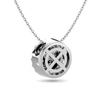 Diamond Round Cut Double Halo Pendant 3/8 Ct.tw in 14K White Gold
