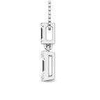 Diamond 1/6 Ct.Tw. Round and Baguette Fashion Pendant in 14K White Gold