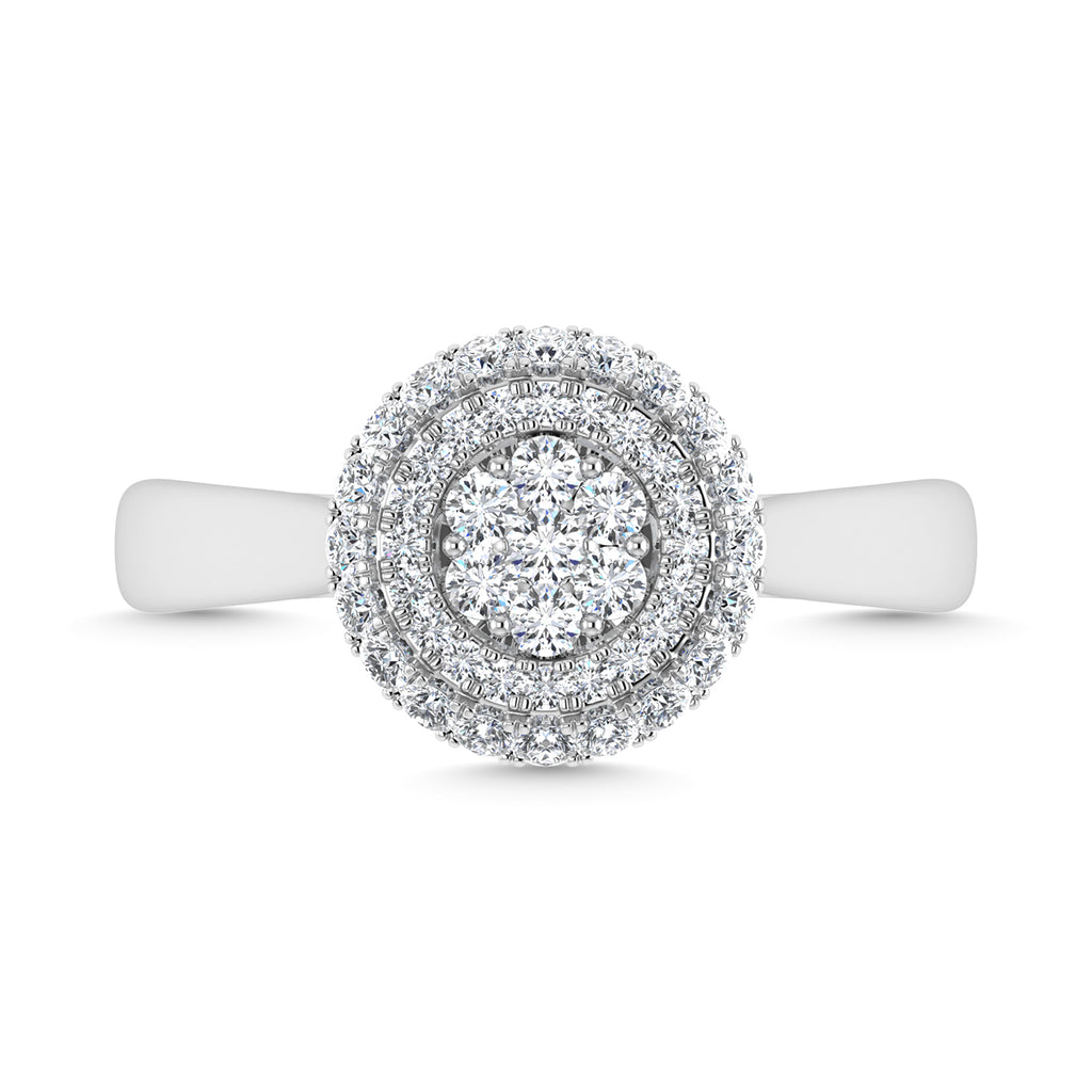 Diamond 1/2 Ct.Tw. Cluster Fashion Ring in 14K White Gold