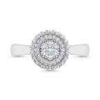 Diamond 1/2 Ct.Tw. Cluster Fashion Ring in 14K White Gold