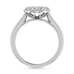 Diamond 1/2 Ct.Tw. Cluster Fashion Ring in 14K White Gold