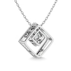 Diamond 1/4 Ct.Tw. Square Shape Pendant in 14K White Gold