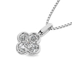 Diamond 1/5 Ct.tw Clover Pendant in 14K White Gold