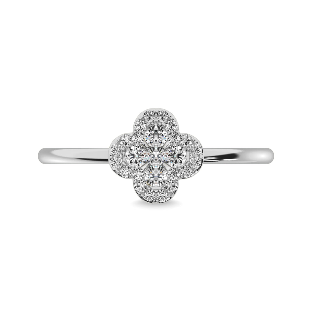 Diamond 1/4 Ct.tw Clover Ring in 14K White Gold