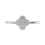 Diamond 1/4 Ct.tw Clover Ring in 14K White Gold