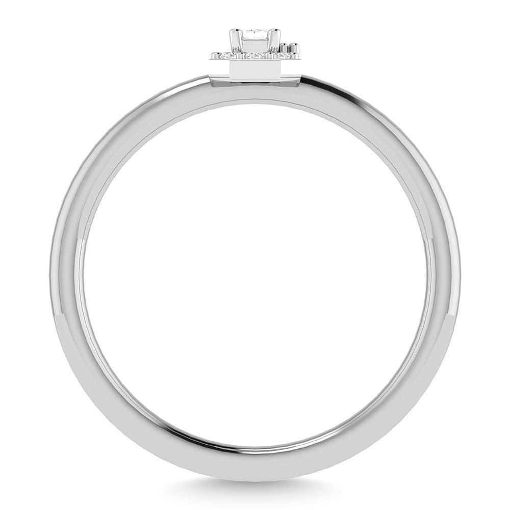 Diamond 1/6 Ct.Tw. Emerald Cut Promise Ring in 14K White Gold