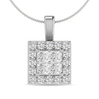 Diamond 1/3 Ct.Tw. Round and Princess Fashion Pendant in 14K White Gold