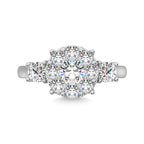Diamond 1 1/2 Ct.tw Heart Three Stone Ring in 14K White Gold