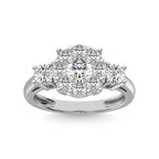 Diamond 1 1/2 Ct.tw Heart Three Stone Ring in 14K White Gold