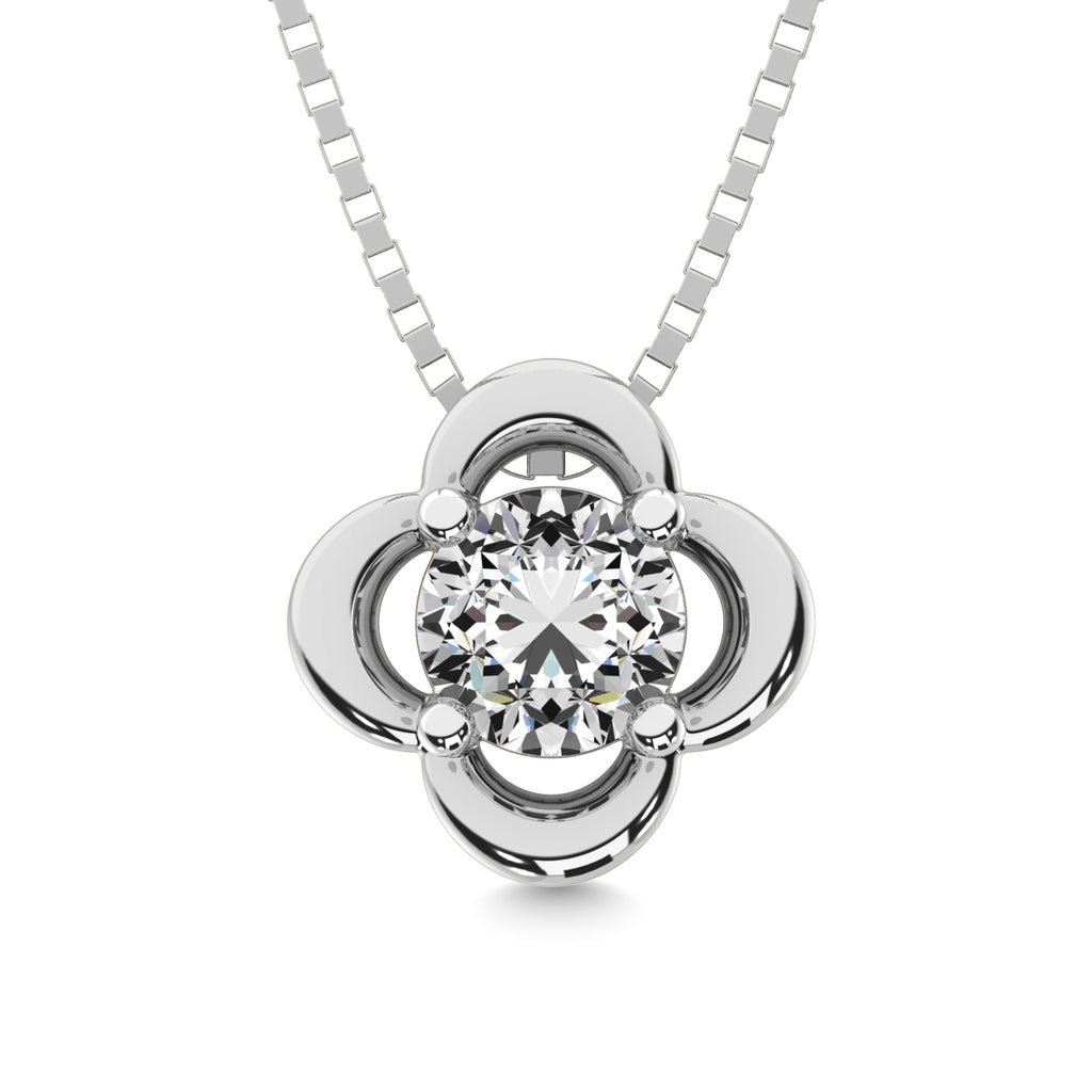 Diamond 1/5 Ct.tw Solitaire Dimond Pendant in 14K White Gold