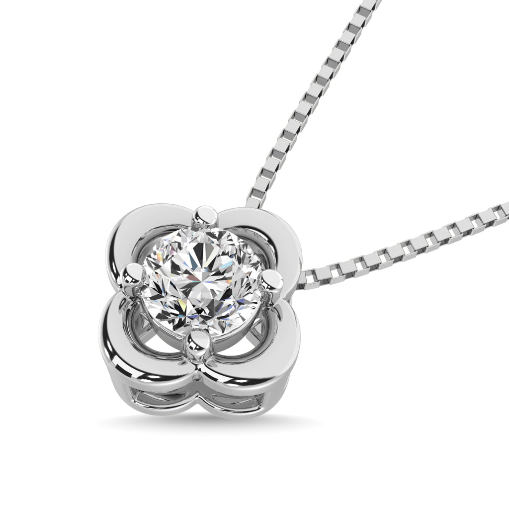 Diamond 1/5 Ct.tw Solitaire Dimond Pendant in 14K White Gold