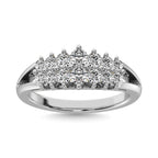 Diamond 1/2 Ct.tw Round Cut Pyramid Ring in 14K White Gold