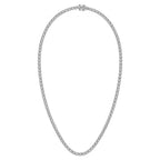 Sterling Silver 5/8 Ct.Tw. Graduated Diamond Tennis Necklace - 24 Inch
