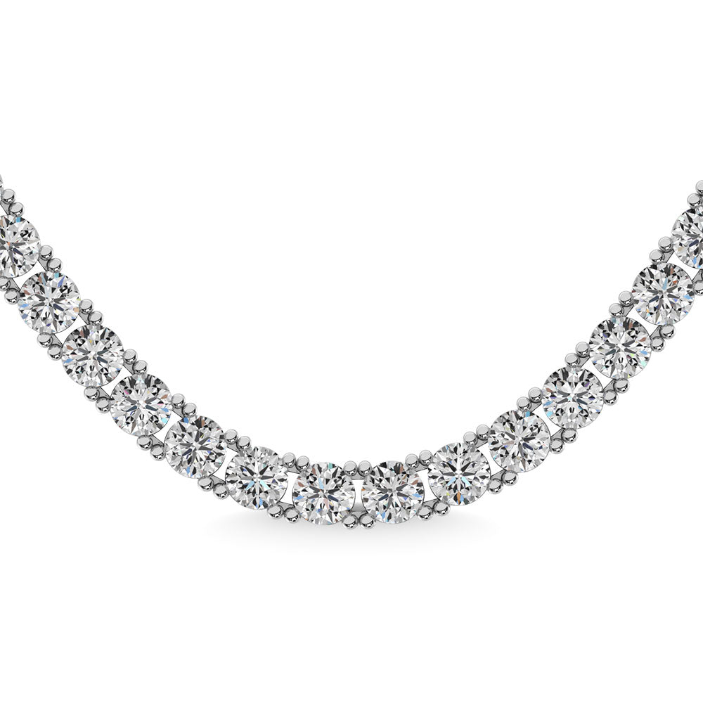 Sterling Silver 3/8 Ct.Tw. Graduated Diamond Tennis Necklace - 16 Inch