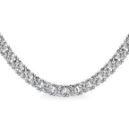 Sterling Silver 5/8 Ct.Tw. Graduated Diamond Tennis Necklace - 24 Inch