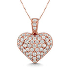 Diamond 1 1/2 Ct.tw Heart Pendant in 10K Pink Gold