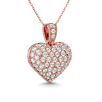 Diamond 1 1/2 Ct.tw Heart Pendant in 10K Pink Gold