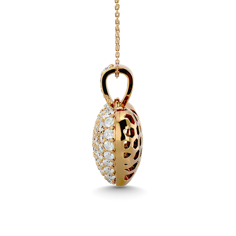 Diamond 1 1/2 Ct.tw Heart Pendant in 10K Yellow Gold