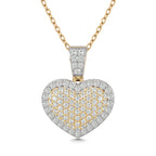 Diamond 1 Ct.tw Heart Pendant in 10K Yellow Gold With White Gold Touch