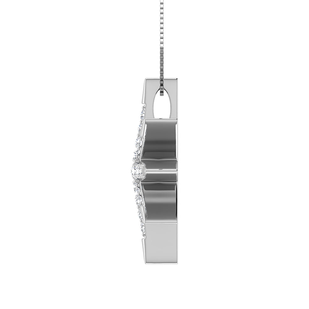 10K White Gold 1/5 Ct.Tw. Diamond Star Pendant