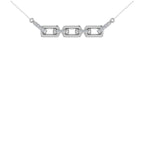 10K White Gold 1/10 Ct.Tw. Diamond Cuban Link Necklace