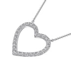 10K White Gold Diamond 1 Ct.Tw. Heart Necklace
